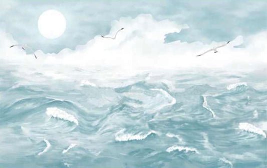 Brush painting style mural