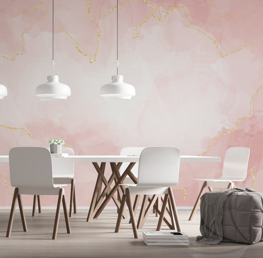 Pink and gold marble