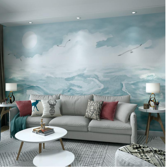 Brush painting style mural