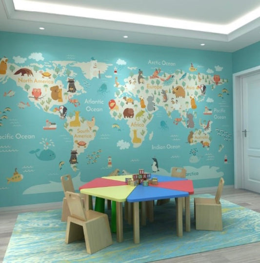 Children map mural