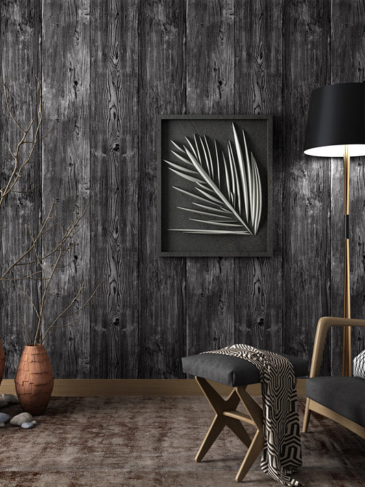 Black wooden wallpaper
