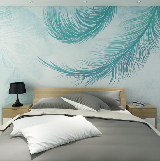 Blue leaf mural 5.50/Sq ft